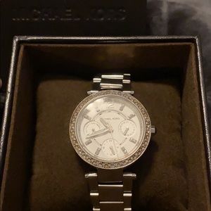 Michael Kors Pave Silver Tone Watch